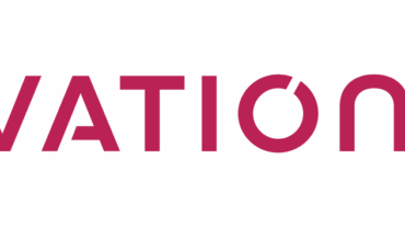 Logo featuring "CovationBIO" in bold pink and gray text, with an infinity symbol integrated into the design.