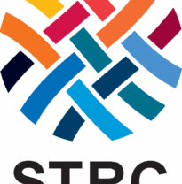 Colorful woven pattern in various hues with "STRC" in bold black letters beneath, representing the Southern Textile Research Conference.