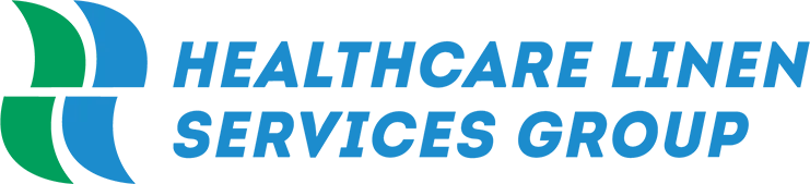 Logo featuring a stylized green and blue emblem with the text "HEALTHCARE LINEN SERVICES GROUP" in bold blue letters.
