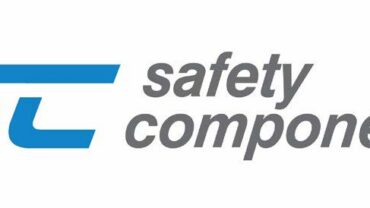 Blue "SC" logo next to the words "safety components" in gray, set on a white background. Simple and modern design.