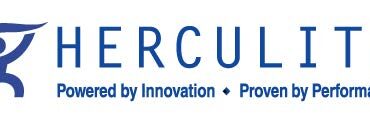 Herculite logo featuring a stylized figure, with blue text stating "Powered by Innovation" and "Proven by Performance" below.