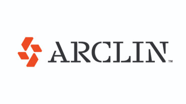 Logo featuring the word "ARCLIN" in bold black font, with an orange geometric shape to the left, set against a white background.
